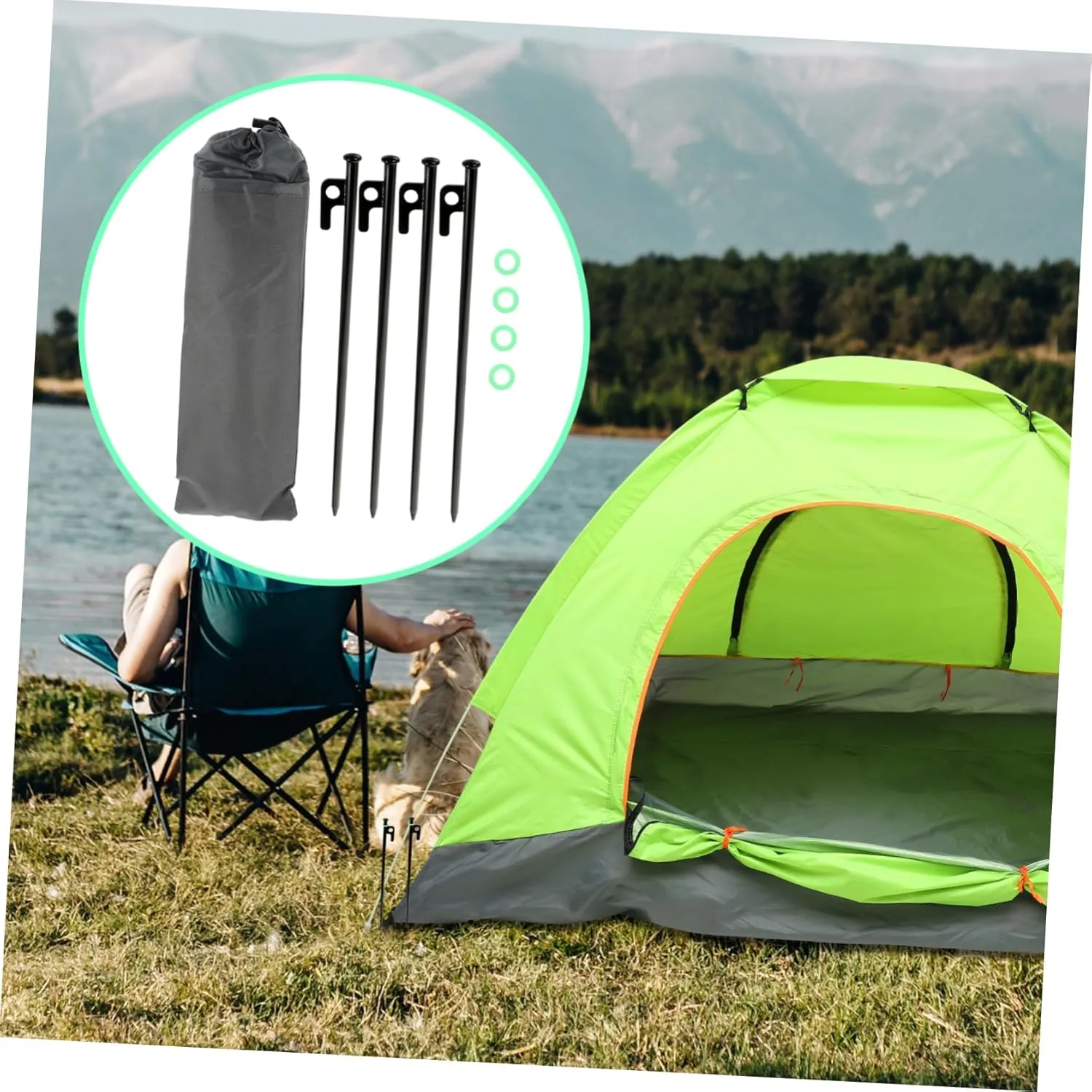 Windproof Canopy Floor Nail Set Heavy Duty Metal Stakes Tent Stakes for Sand Aluminum