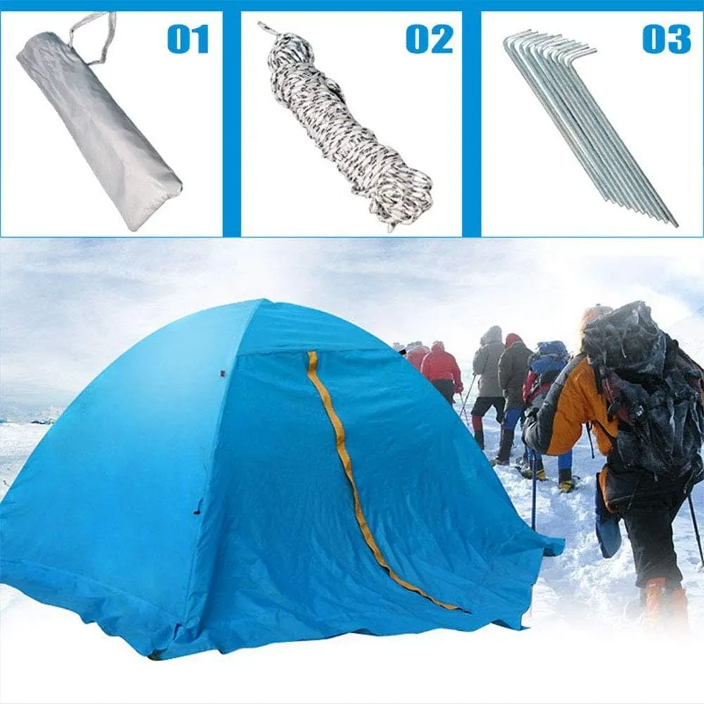 Winter Tent Season 4 Dome Tent Stand-Alone Wind and Waterproof Hiking Camping Backpack Mountaineering Tent Portable Design for Family Short Weekends