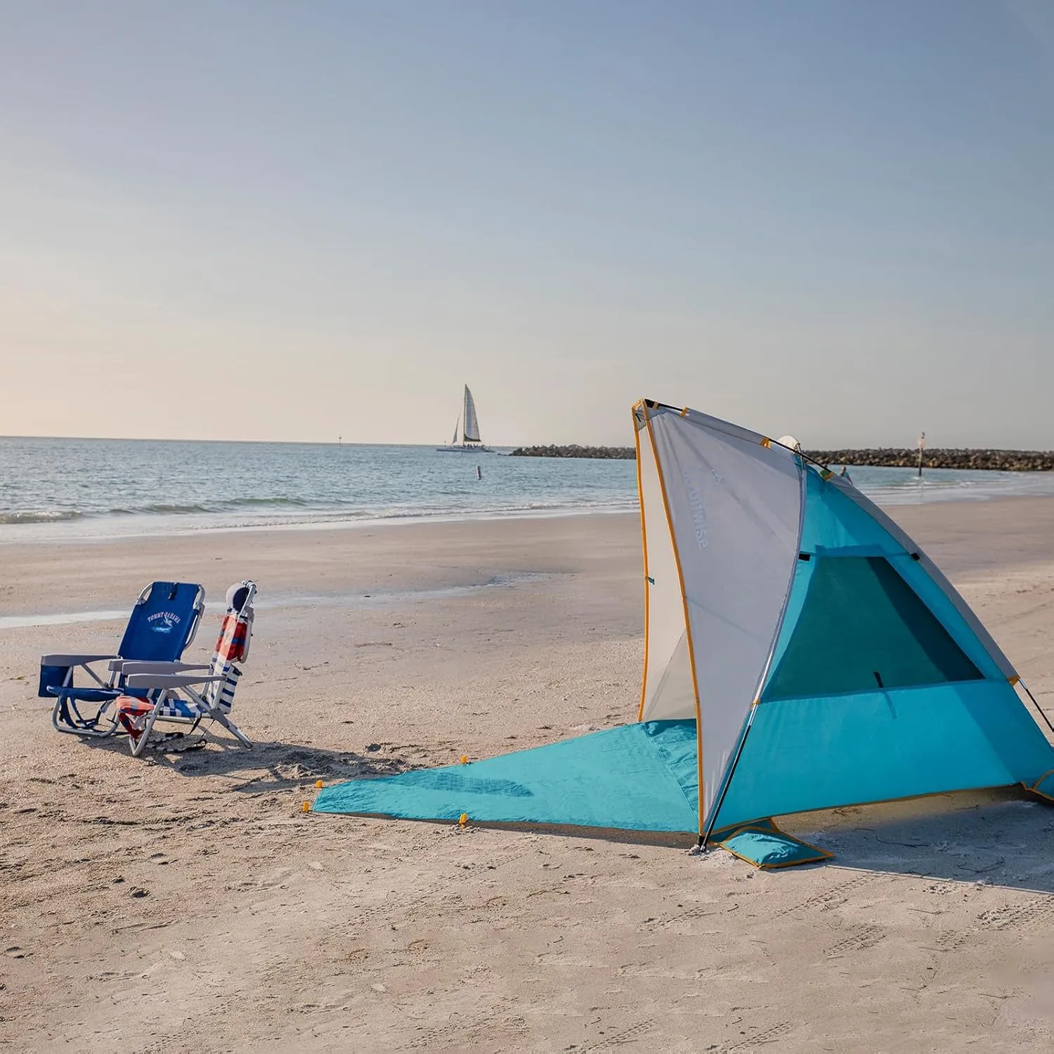 WolfWise Beach Tent Anti-UV Portable Sun Shade Shelter Blue
