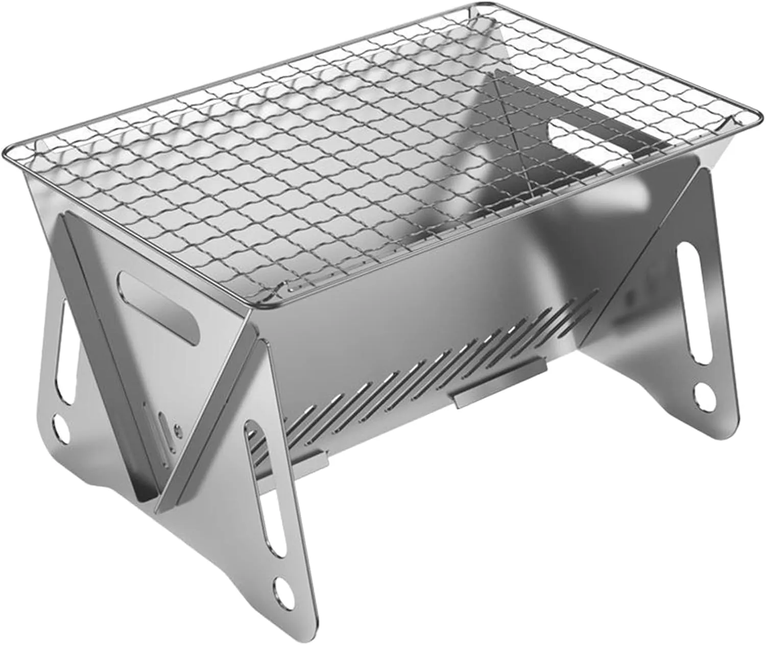 Wood Stove Wood Burning Folding with Stand Portable Stainless Steel Backpacking Stove for Hiking