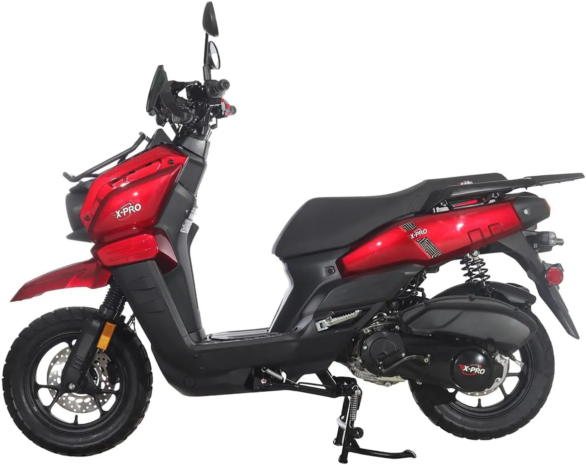 X-PRO Gas Adult Moped Tank 200 Gas Moped Street Bike,12" Wheels!