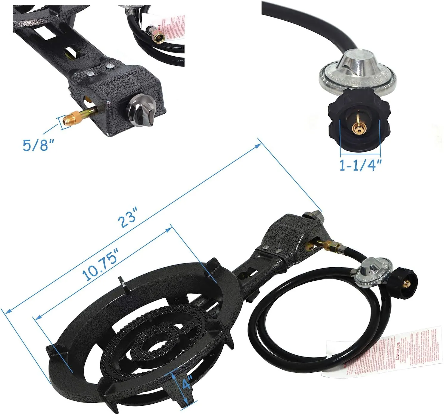 XKMT- Camping Portable Propane 32,000 BTU Gas Burner Stove With Hose Kit Jumbo Super Supergas Camp Tailgating [P/N: ET-COOK008-RAW]
