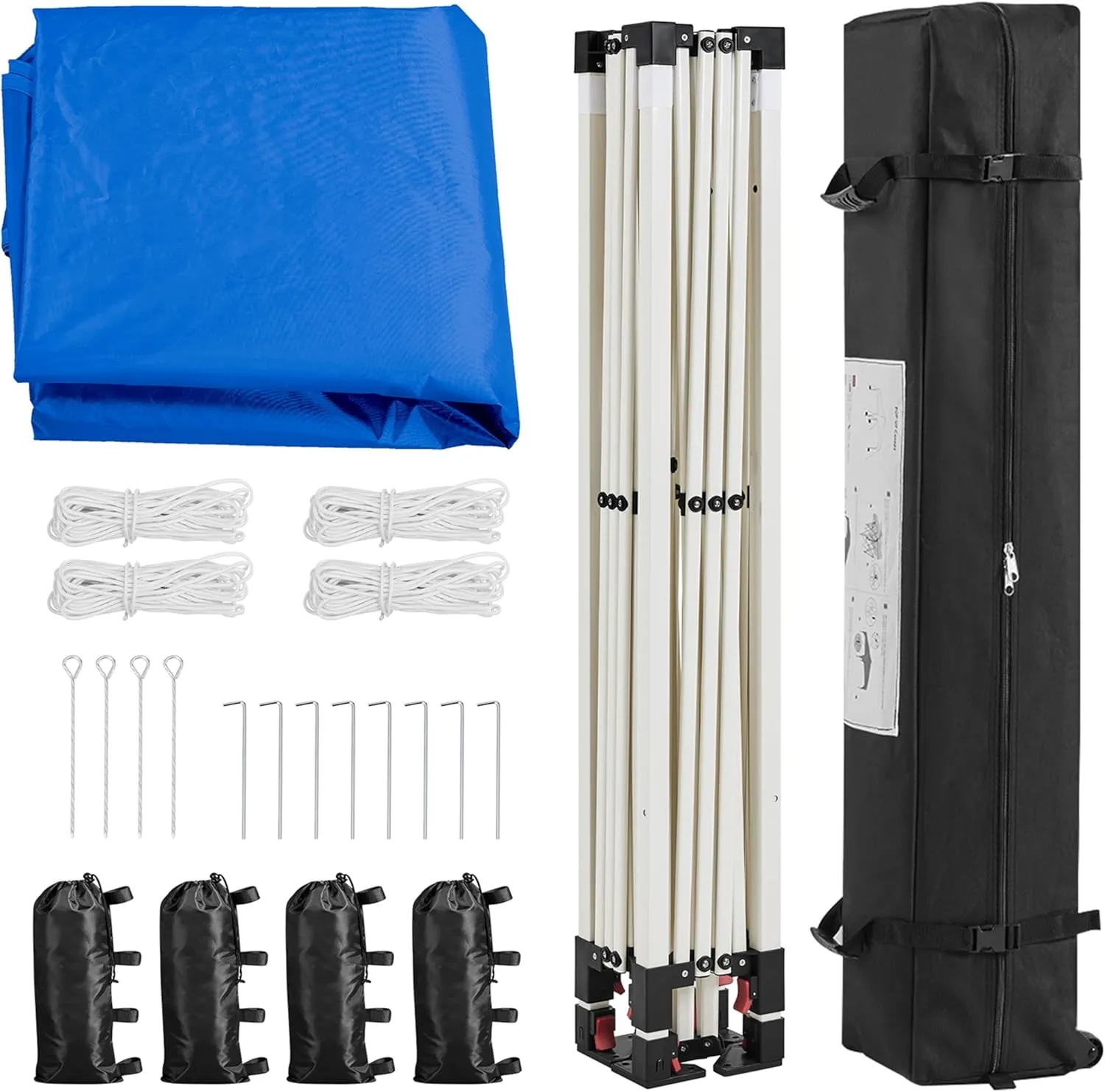 Yaheetech 10x10 Pop Up Canopy Tent with Vent, Easy Set Up Tent, Instant Sun Shelter Canopy with Wheeled Bag, 4 Sandbags, 12 Stakes & 4 Ropes, for Parties, Beach, Outdoor, Blue