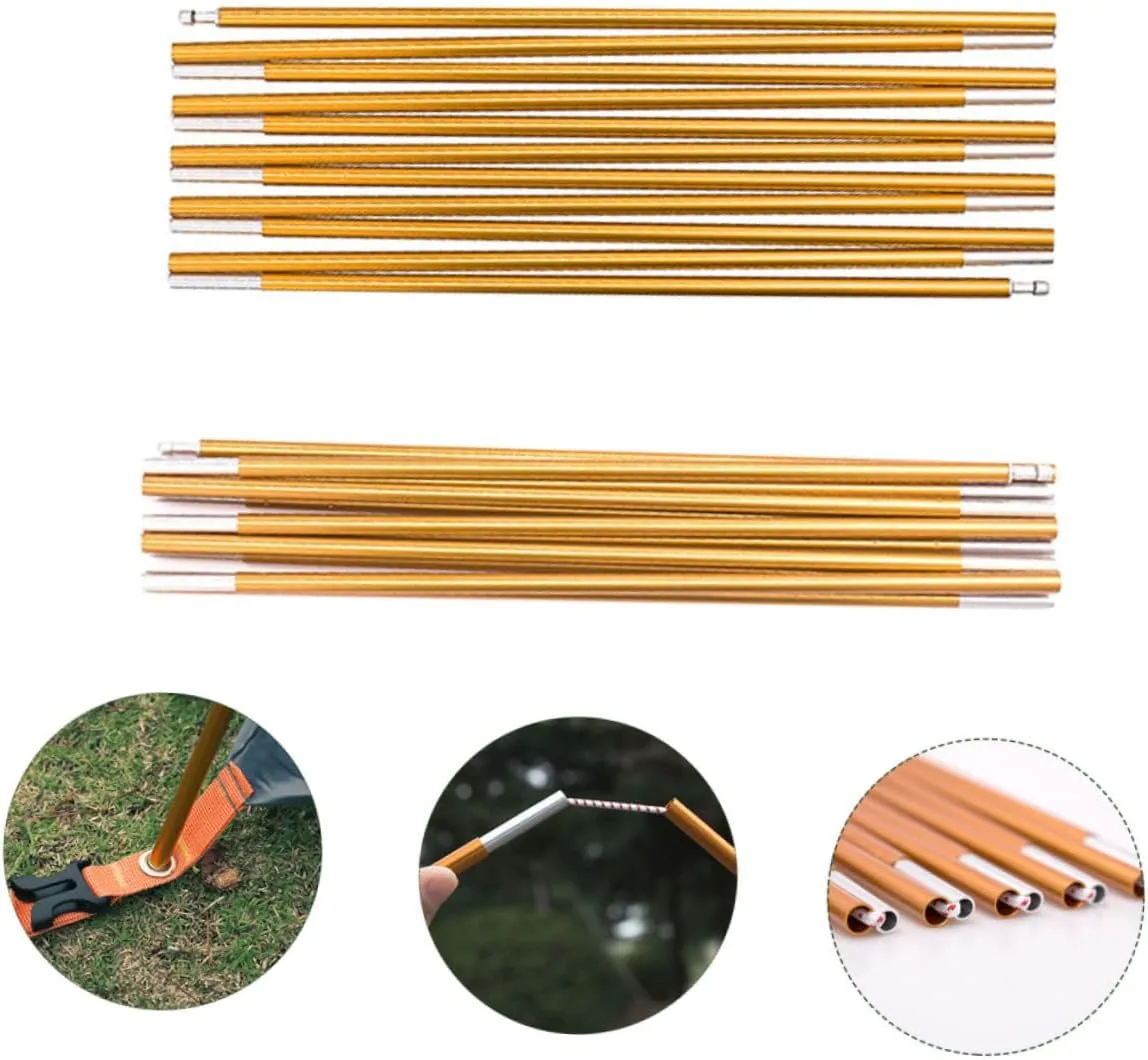 Yardwe 2pcs Tent Poles Telescoping Canopy Support for Camping Hiking and Outdoor Activities Lightweight and Portable for Person Tents
