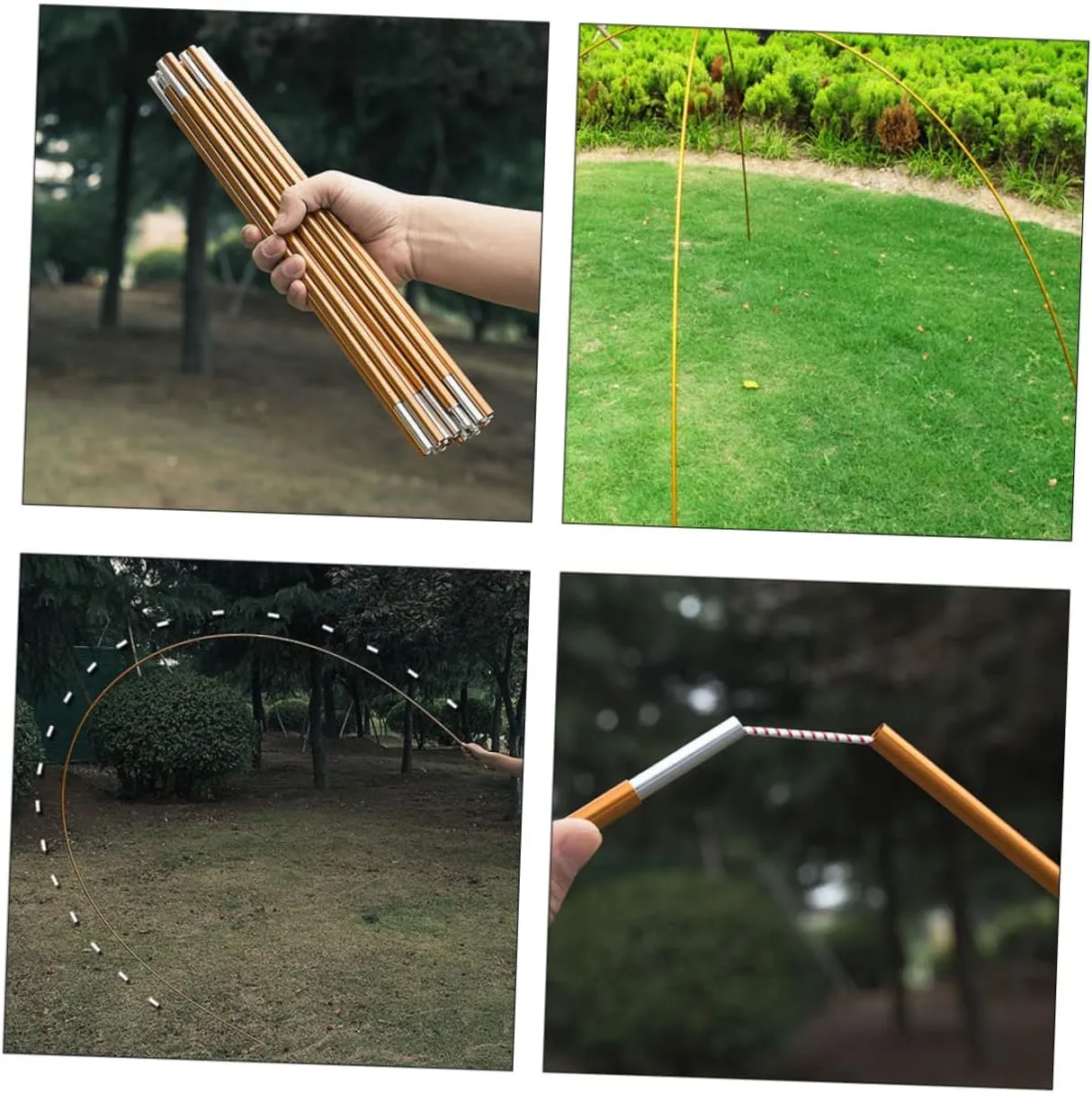 Yardwe 2pcs Tent Poles Telescoping Canopy Support for Camping Hiking and Outdoor Activities Lightweight and Portable for Person Tents