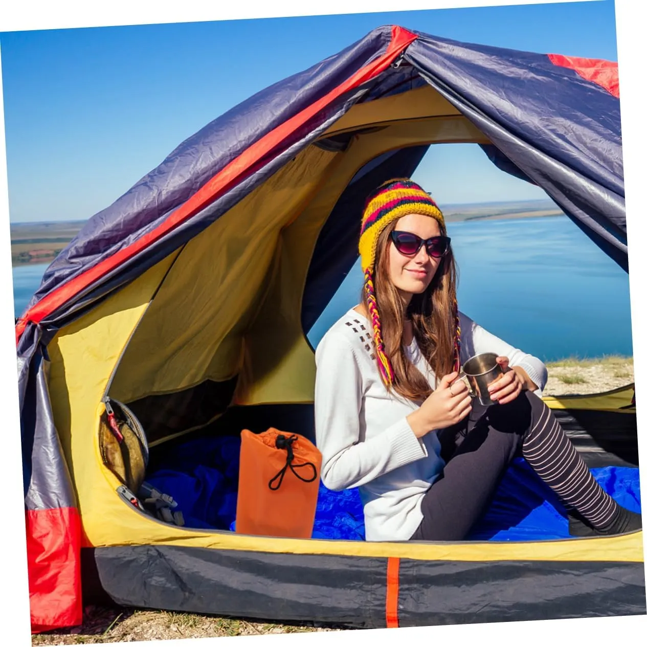 Yardwe Inflatable Sleeping Pad Air Mattress Camping Tent Portable Waterproof Sleep Mat