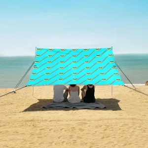 Yellow Hockey Sticks Pattern Beach Camping Tent Sun Shelter for Whole Family, Beach Shade Canopy with UPF50  UV Protection,Easy Set Up and Carry,Outdoor Shade for Trips, Fishing, Backyard Fun P