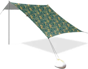 Yellow Persimmons Beach Cabana UPF50  Protection Easy Setup Large Sun Shelter with Sturdy Poles, Sandbags and Shovel for Camping, Picnics, Backyard & Fishing