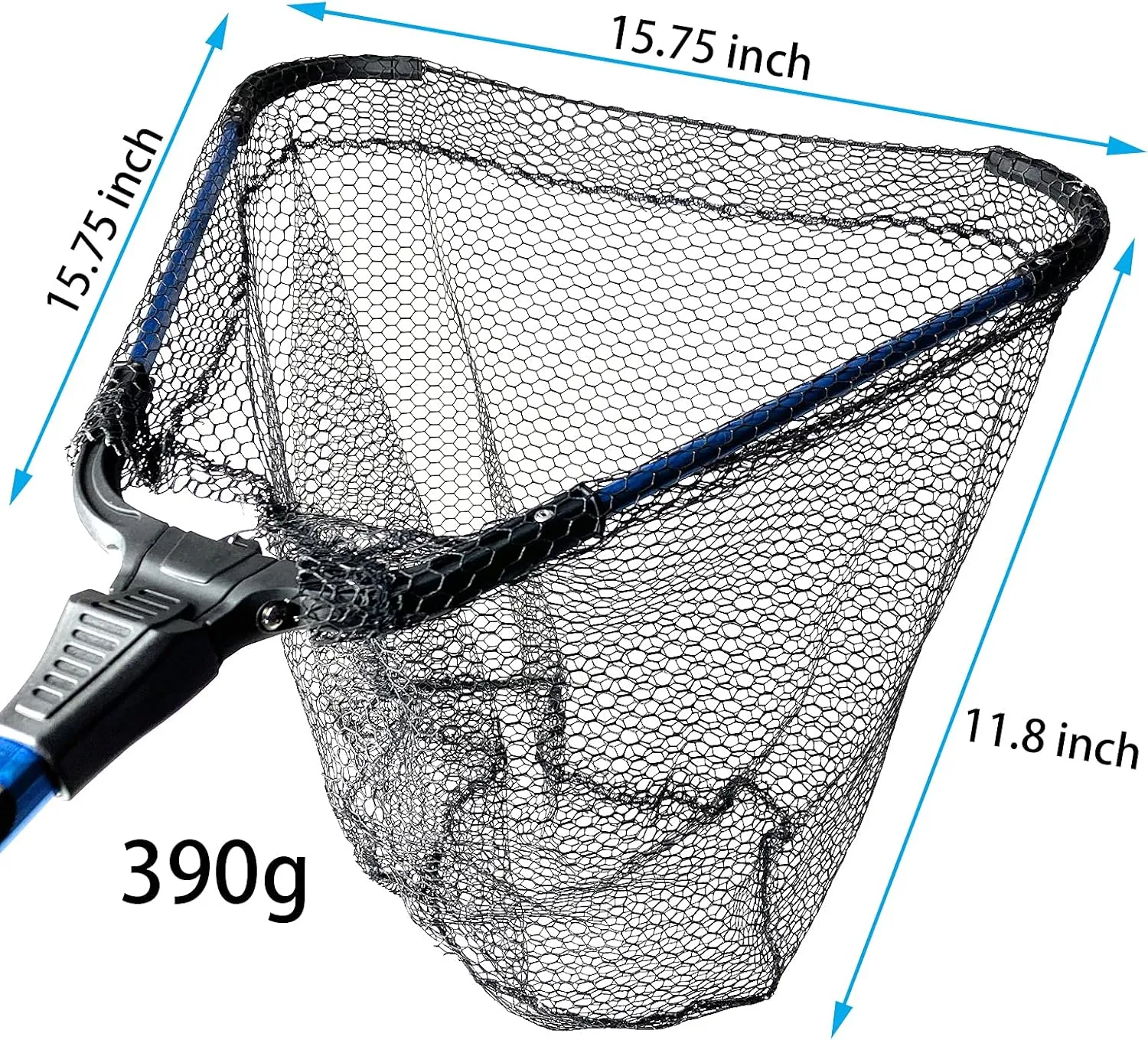 YHC Freshwater Saltwater Fishing Floating Fishing Net Extra Strong Foldable Fishing Net Rubber Coated Fish Landing Net