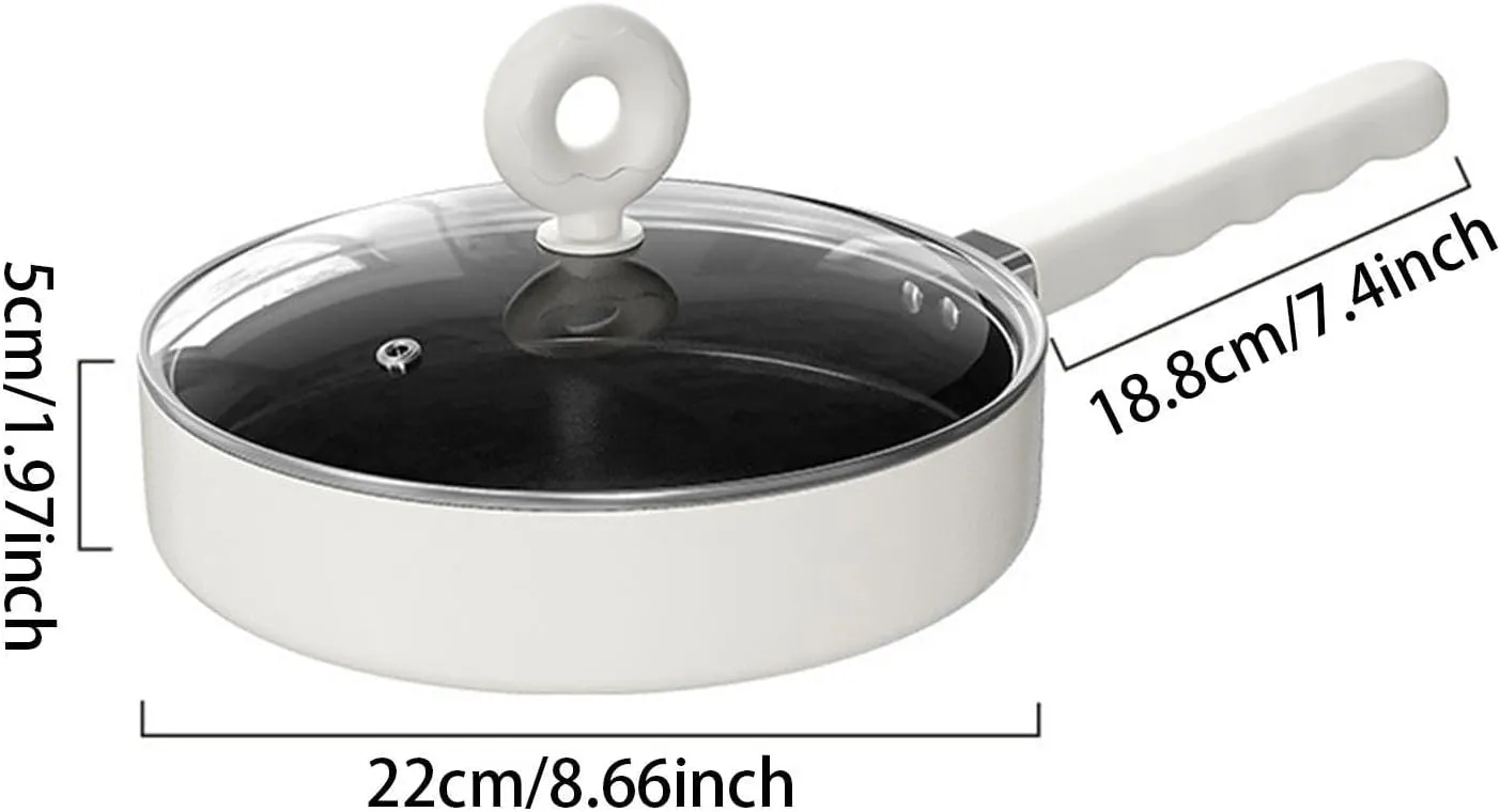 Yiju Camping Frying Pan, Camping Fry Pan Nonstick Tableware Equipment with Lid Kitchen Cookware for Hiking Home Outdoor Activities