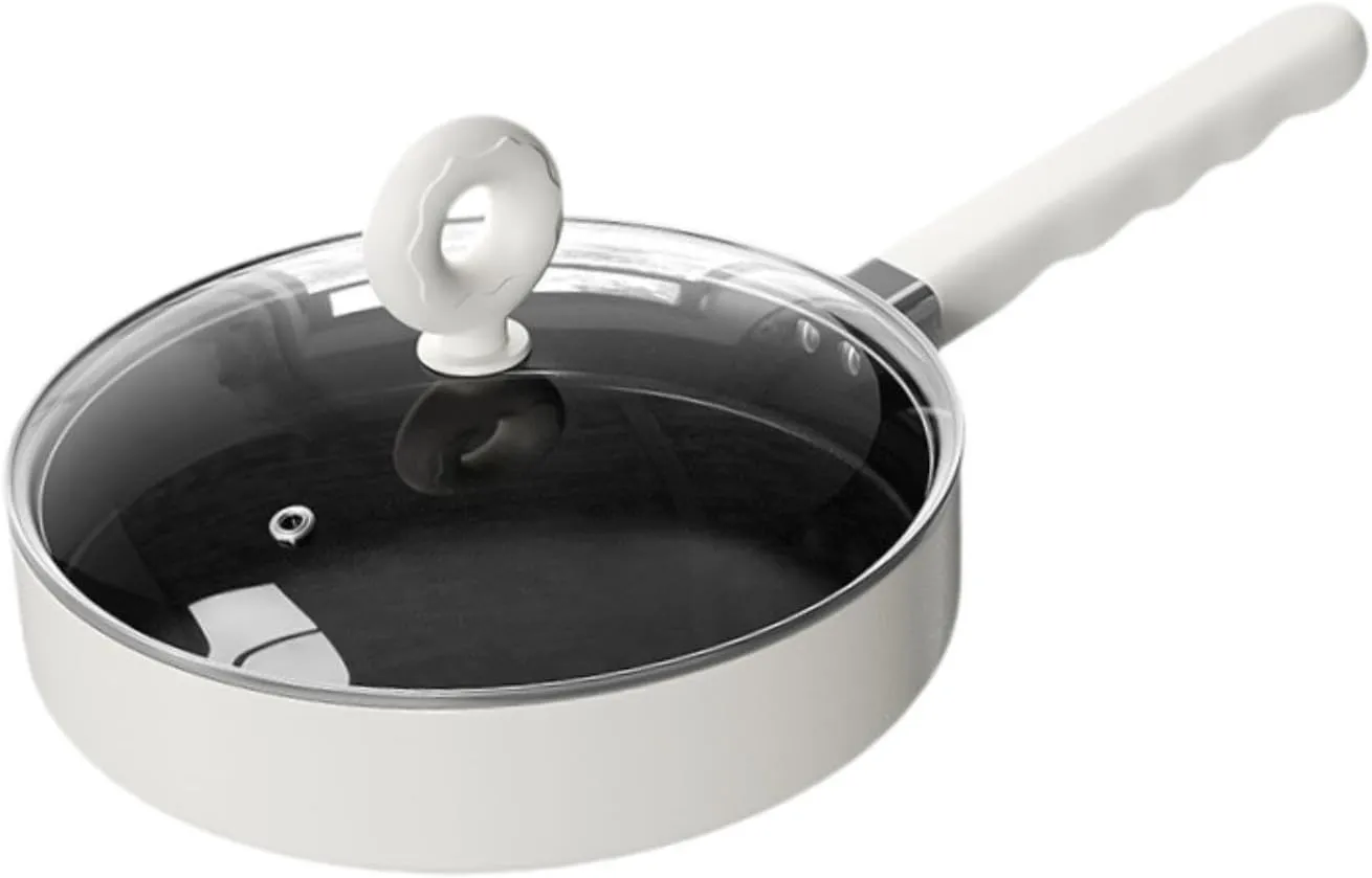 Yiju Camping Frying Pan, Camping Fry Pan Nonstick Tableware Equipment with Lid Kitchen Cookware for Hiking Home Outdoor Activities