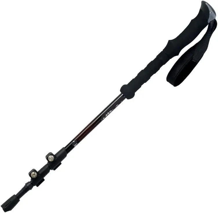 YIRENZUI Adjustable Trekking Poles Made ，Aluminium Alloy Tungsten Steel Rod Tip,Straight Handle External Lock EVA Handle，The Best Choice (Color : Black, Size : 135cm)