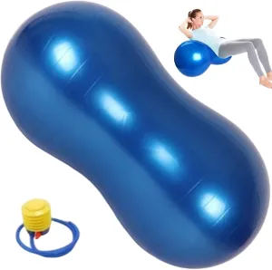 Yoga Ball for Pregnancy,Peanut Ball, Anti Burst Thicken PVC Peanut Exercise Ball, 35.4x17.7 Balance Ball with a Air Pump, Portable Peanut Ball for Kids Therapy Pregnancy Yoga, Blue