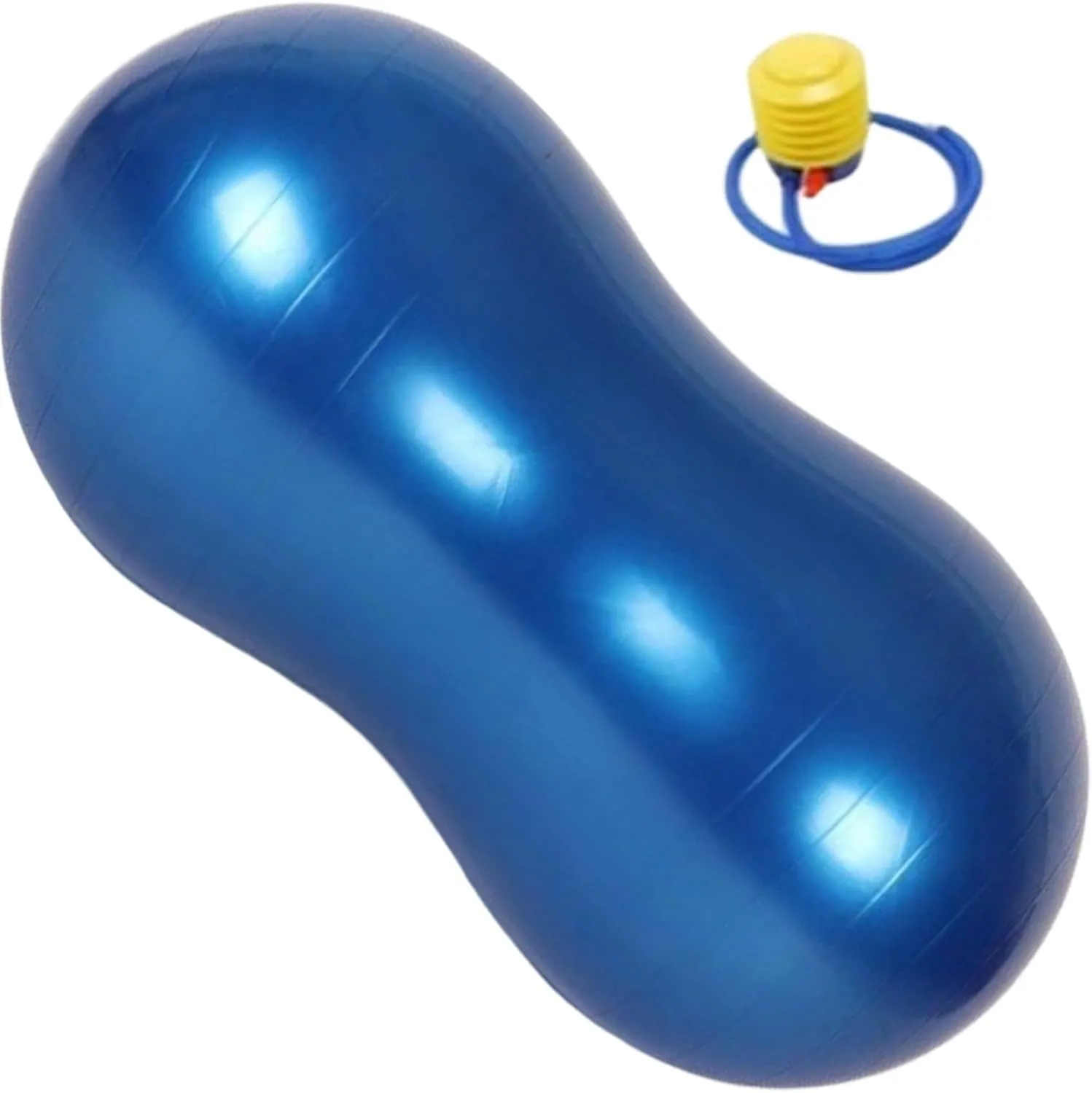 Yoga Ball for Pregnancy,Peanut Ball, Anti Burst Thicken PVC Peanut Exercise Ball, 35.4x17.7 Balance Ball with a Air Pump, Portable Peanut Ball for Kids Therapy Pregnancy Yoga, Blue