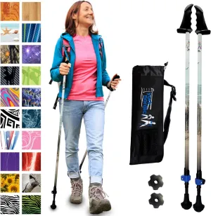 York Nordic Motivator Walking Poles for Balance and Rehab - Patented Stability Grips - Lightweight, Adjustable, and Collapsible - 2 Pieces Adjustable w/flip Locks - Heights 4'6" up to 6'2" - 230 lbs
