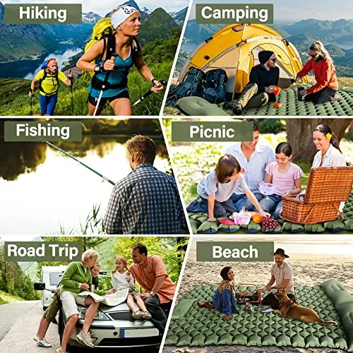 Yuzonc Double Camping Sleeping Pad, Inflatable Camping Pad