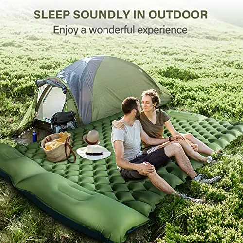 Yuzonc Double Camping Sleeping Pad, Inflatable Camping Pad