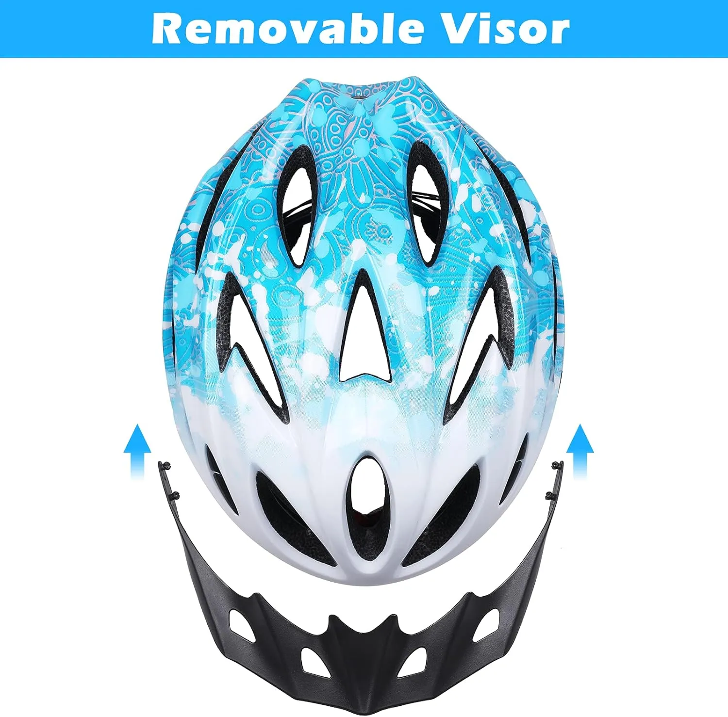 Zacro Adult Bike Helmet Lightweight for Men Women Comfort with Pads&Visor, Certified Bicycle Helmet for Adults Youth Mountain Road Biker
