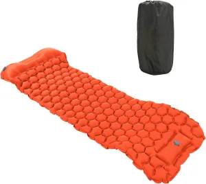 Zerodis Camping Sleeping Pad, Sleeping Mat for Backpacking Hiking Air Mattress Inflatable Compact Camp Sleep Pad (Orange)