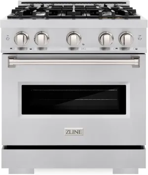 ZLINE 30 in. 4.2 cu. ft. Classic Dual Fuel Range with 4 Burner Gas Cooktop and Electric Convection Oven in Stainless Steel (CDR30)