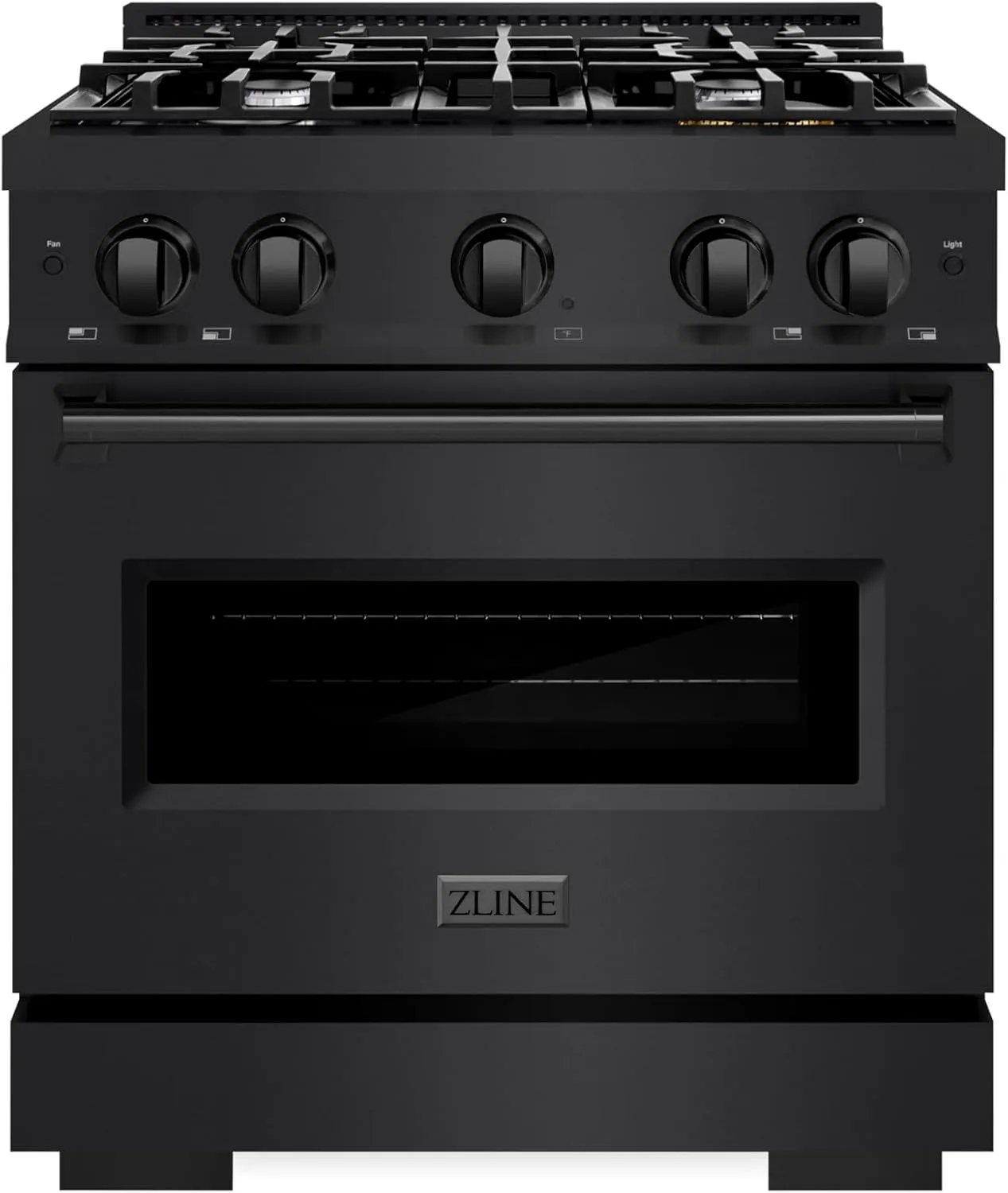 ZLINE 30 in. 4.2 cu. ft. Classic Gas Range with 4 Burner Cooktop and Convection Gas Oven in Black Stainless Steel (CGRB-30)
