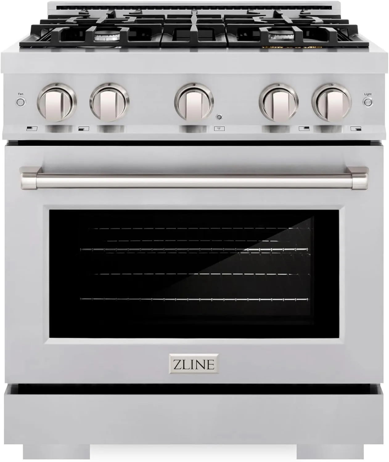 ZLINE 30 in. 4.2 cu. ft. Select Dual Fuel Range with 4 Burner Gas Cooktop and Electric Convection Oven in Stainless Steel (HDR30)