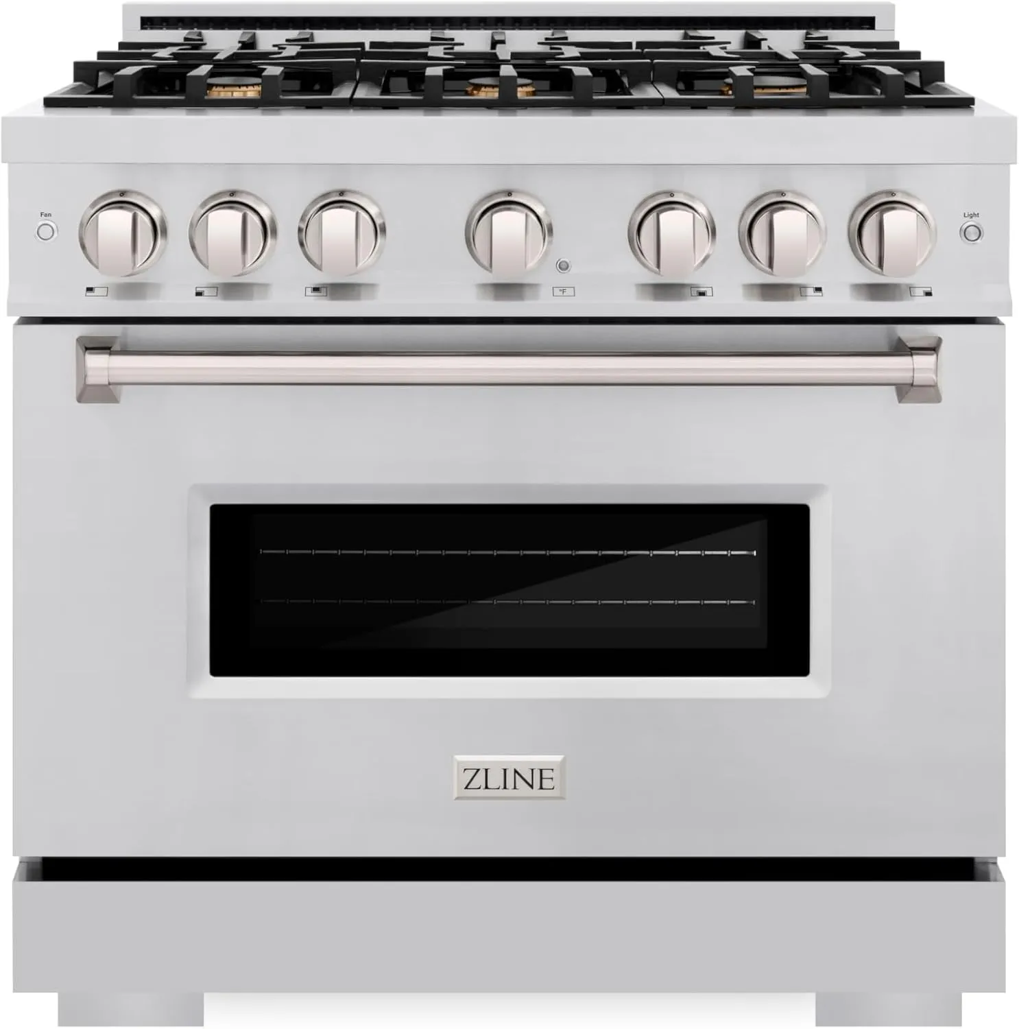 ZLINE 36 in. 5.2 cu. ft. Classic Gas Range with Convection Gas Oven in Stainless Steel with 6 Brass Burners (CGR-BR-36)