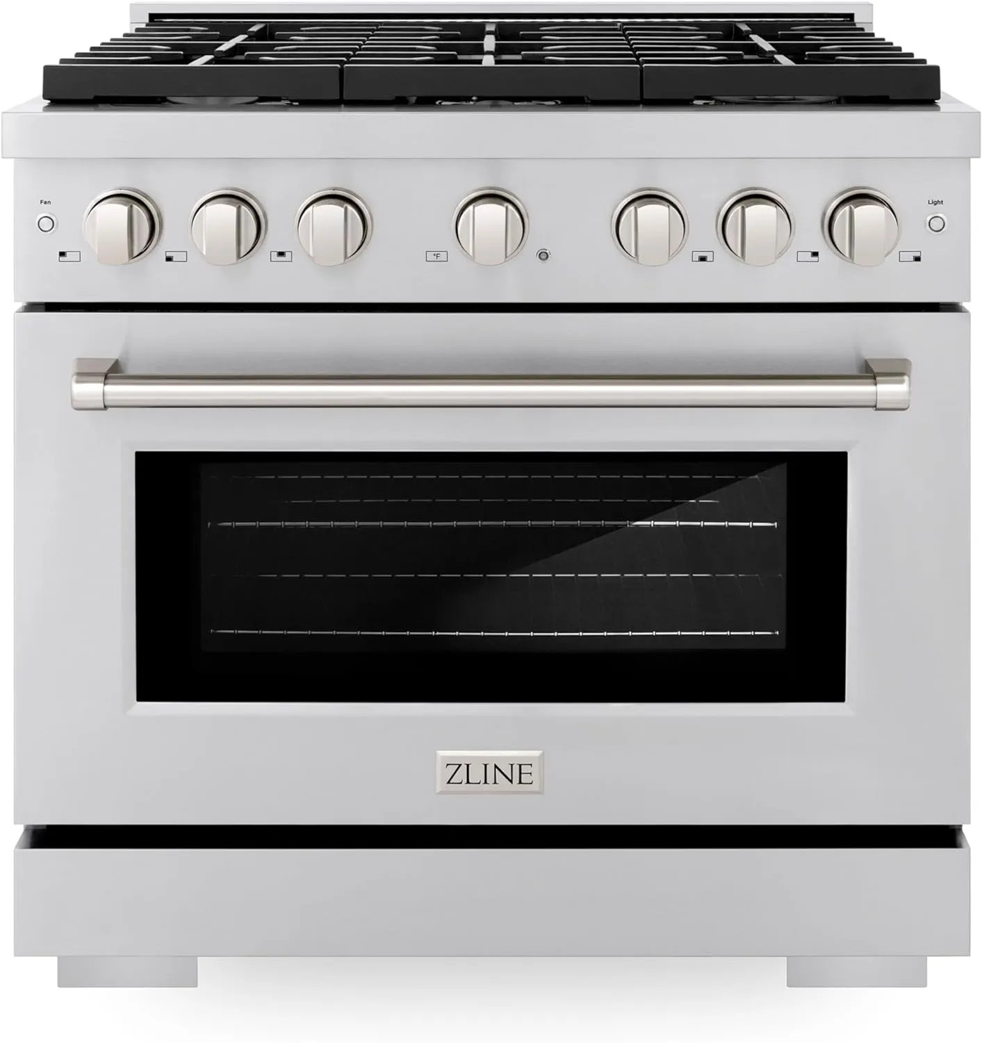 ZLINE 36 in. 5.2 cu. ft. Paramount Gas Range with 6 Burner Cooktop and Convection Gas Oven in Stainless Steel (SGR36)