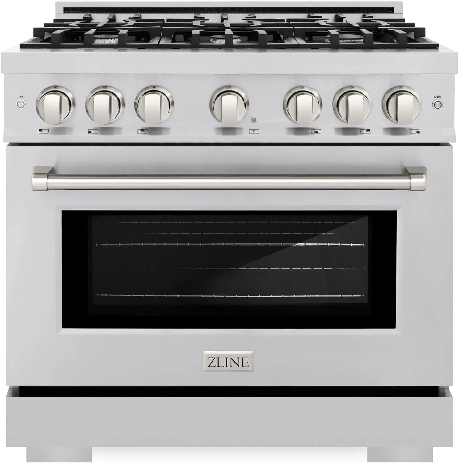 ZLINE 36 in. 5.2 cu. ft. Select Gas Range with 6 Burner Cooktop and Convection Gas Oven in Stainless Steel (HGR36)