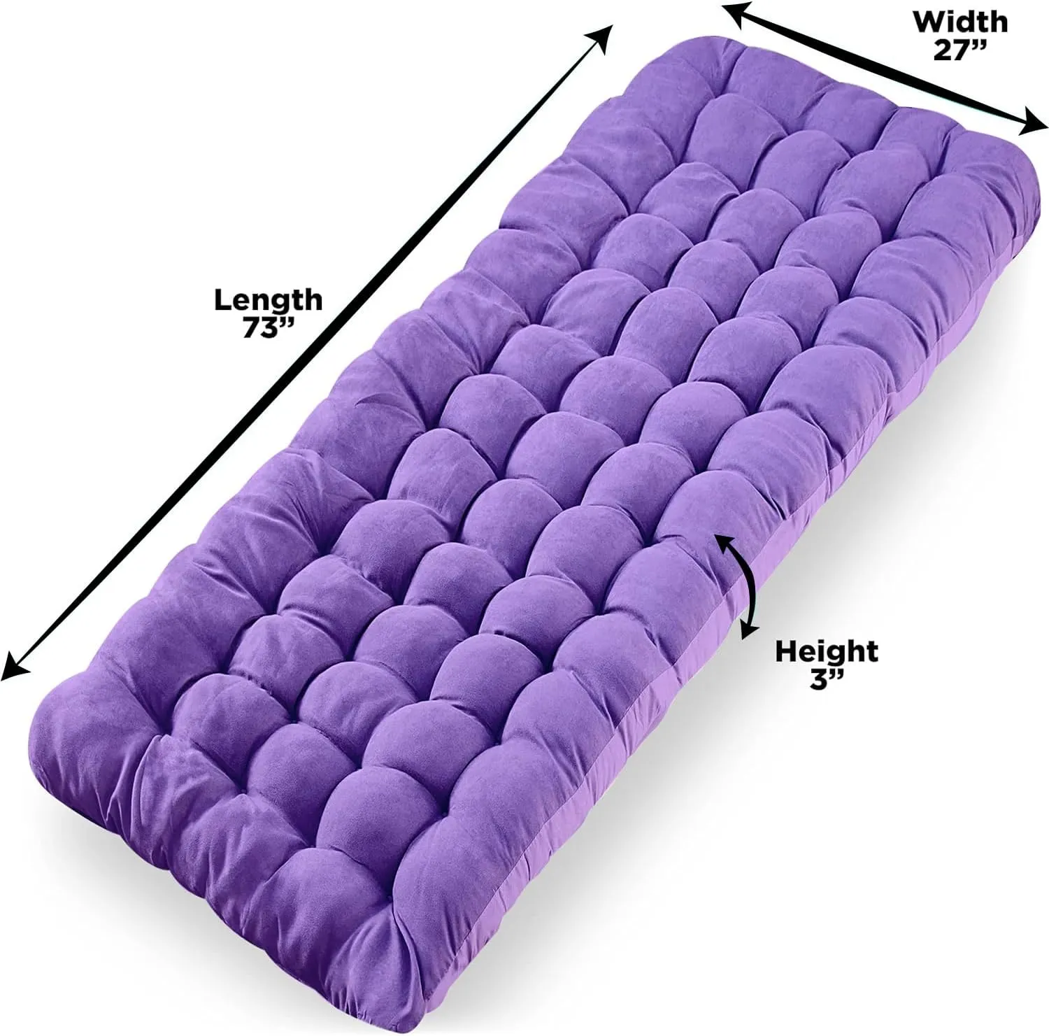 Zone Tech Camping Cot Mattress Pad Premium Quality Outdoor Comfortable Thicker Cotton Sleeping Cot Lightweight Waterproof Bottom Pad Mattress for Adult, Kid